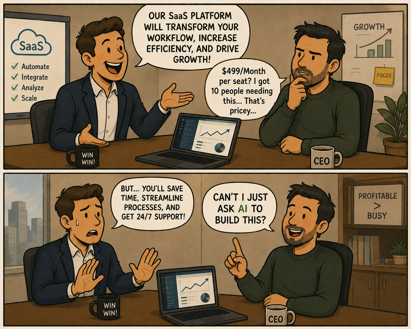 When a Sales Rep tries selling their SaaS to a Business Owner...